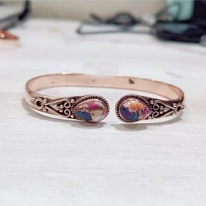 Roze oesterturkoois armband, designer armband, 925 zilveren armband, bedelarmband, sierlijke armband, statement-armband, open manchetarmband