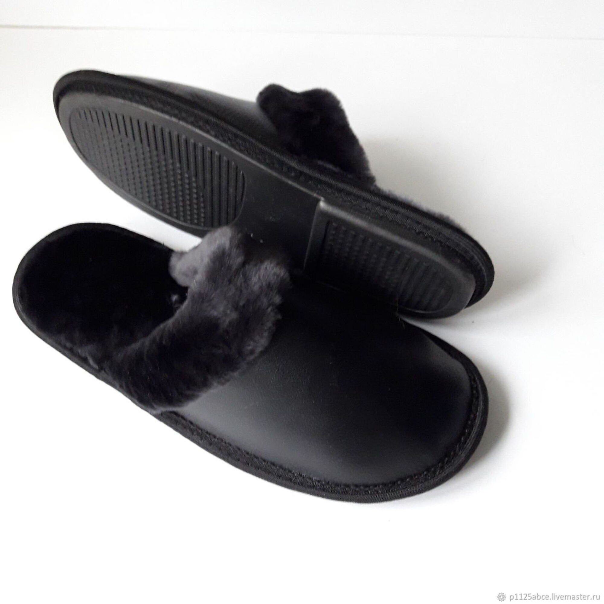 mens fur slippers