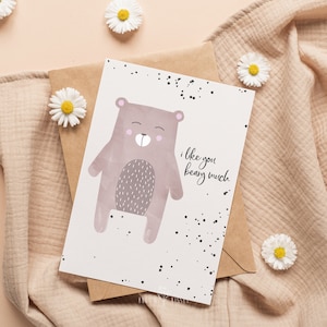 I like you beary much - Postkarte | Grüße | Grußkarte | Postcard | Teddybär | Teddy | Freundschaft