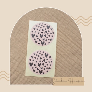 2 Aufkleber | Sticker| Herzen | Muttertag | Freundschaft | Happy Birthday | Geburtstag | runde Sticker 4cm Durchmesser