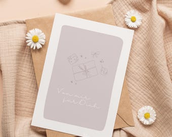 Postkarte | Von mir für dich | Grüße | Grußkarte | A6 | Postcard
