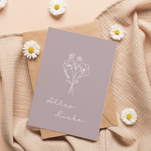 Klappkarte "Alles Liebe" | Danke sagen | Blumenstrauß | Hugs'n Kisses