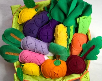 Soft basket with 11 vegetables for finding treats 30x30 cm (12 inches)