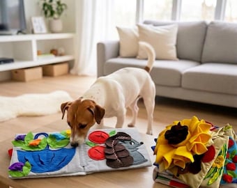 Snuffle Book for Dogs & Pets - 10-Page Interactive Enrichment Toy - Handmade Brain Game Activity.