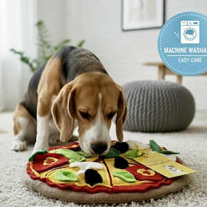 Pizza Schnüffeldecke für Hunde | Interaktives Futterspielzeug, Mentale Stimulation, Nasenarbeitstrainingsunterlage