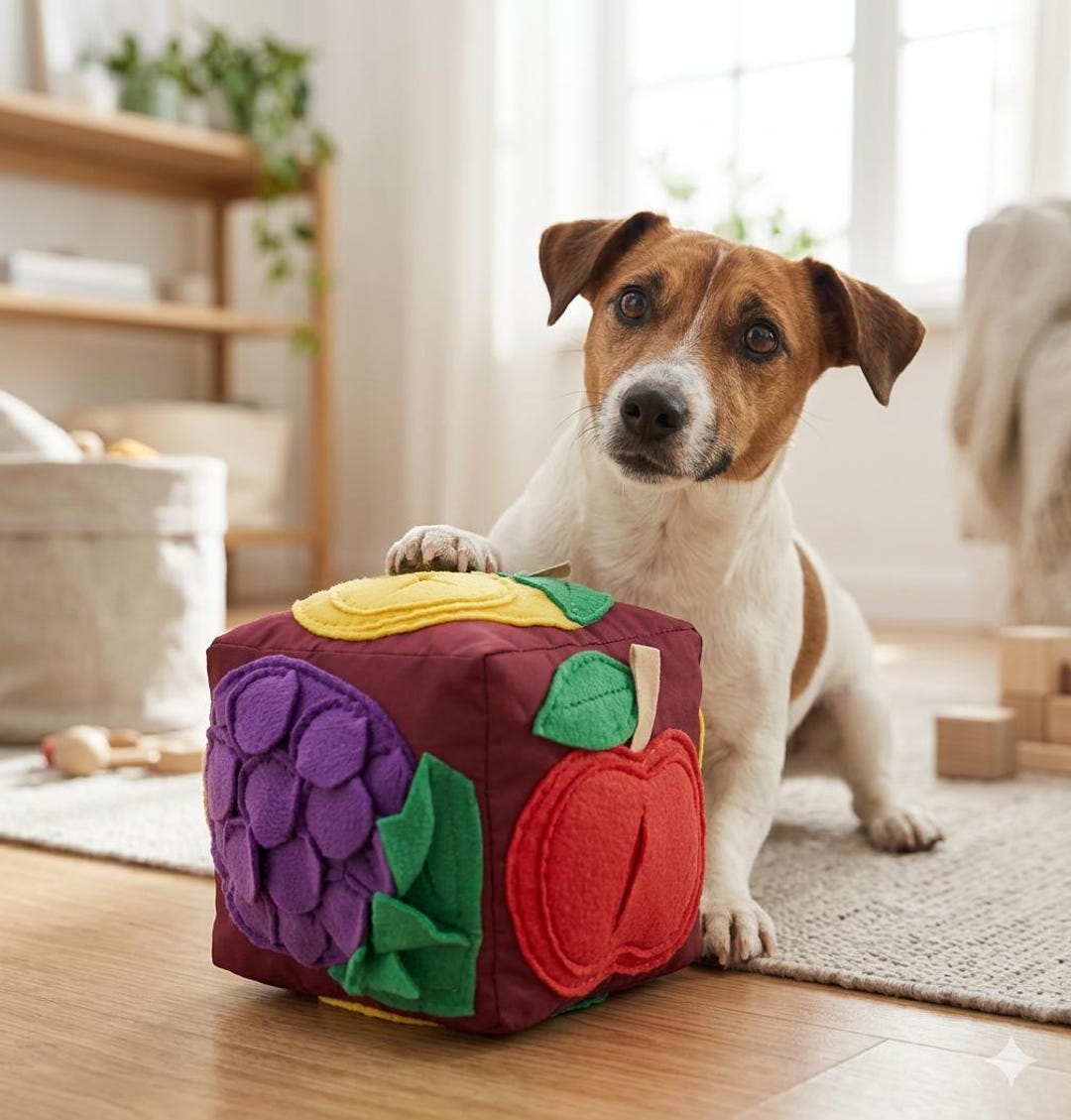 Fruit Snuffle Cube Dog Toy – Interactive Treat Dispenser Enrichment ...