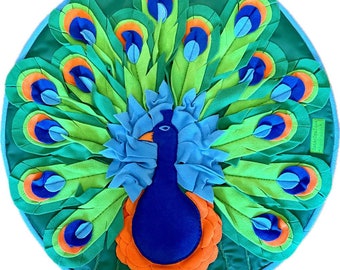 Snuff box 72 cm (28 inches) Toy for dog. Toy for cat. Green peacock.