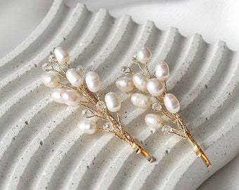 Pearl hair pins for bride, Wedding bobby pins