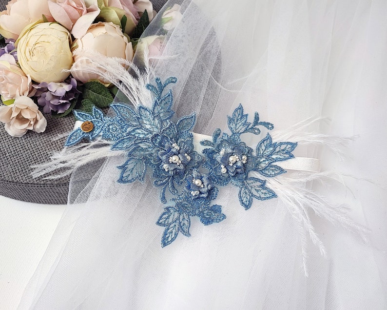 Blue wedding garter