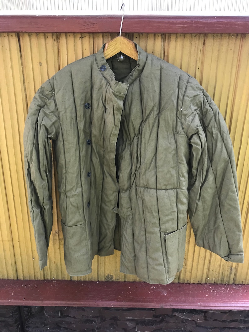 Fufaika Soviet Jacket Army USSR Winter Jacket Russian Telogreika cotton batting lining 1970-s size Small 46 US 36, 38, 40 50 European 48