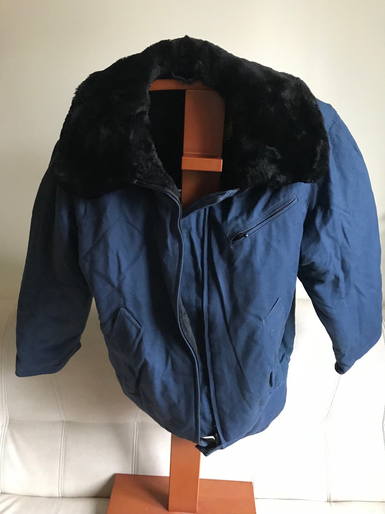 Soviet Russian Pilot winter Blue Jacket Coat Winter Sheepskin | Etsy