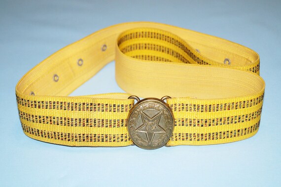 USSR army leather belt adjustable waist brass buckle new condition original