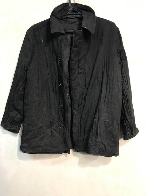 Fufaika Soviet Jacket Army USSR Winter Black Jacket Russian Etsy