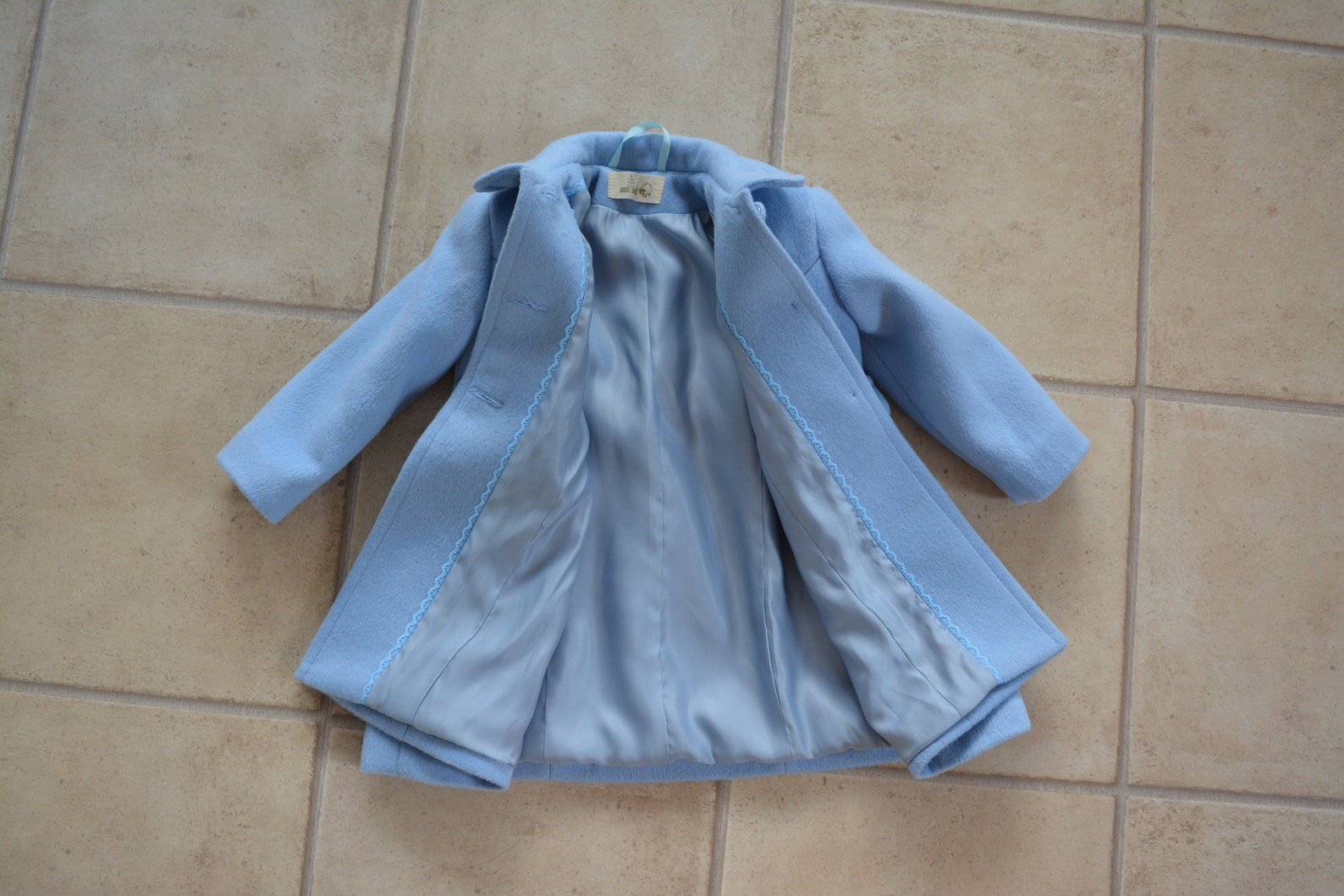 Light Blue Wool Coat for Baby Girls Girl's Autumn Etsy