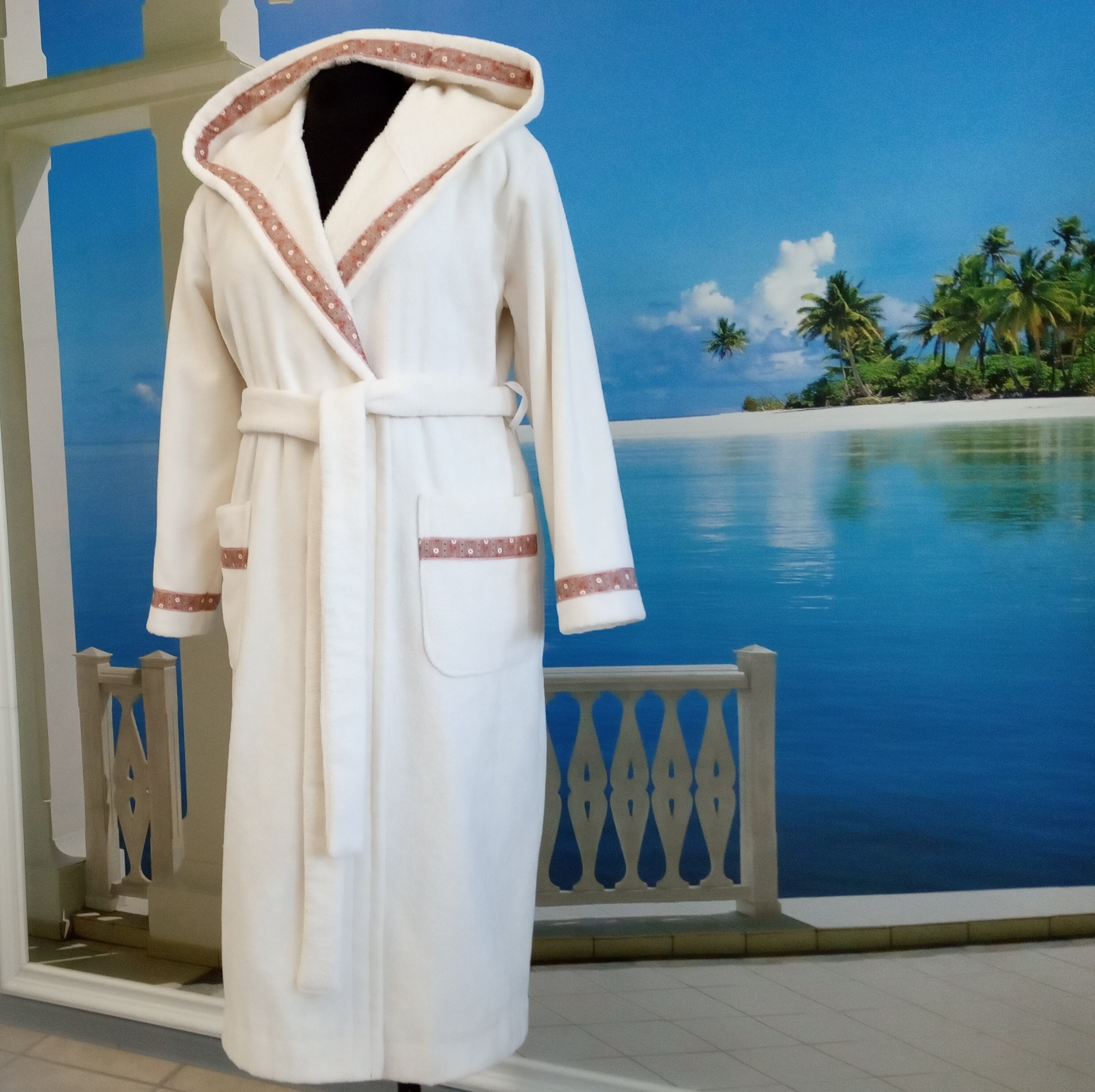 Organic cotton terry bathrobe Womens long robe Bath robe with Etsy