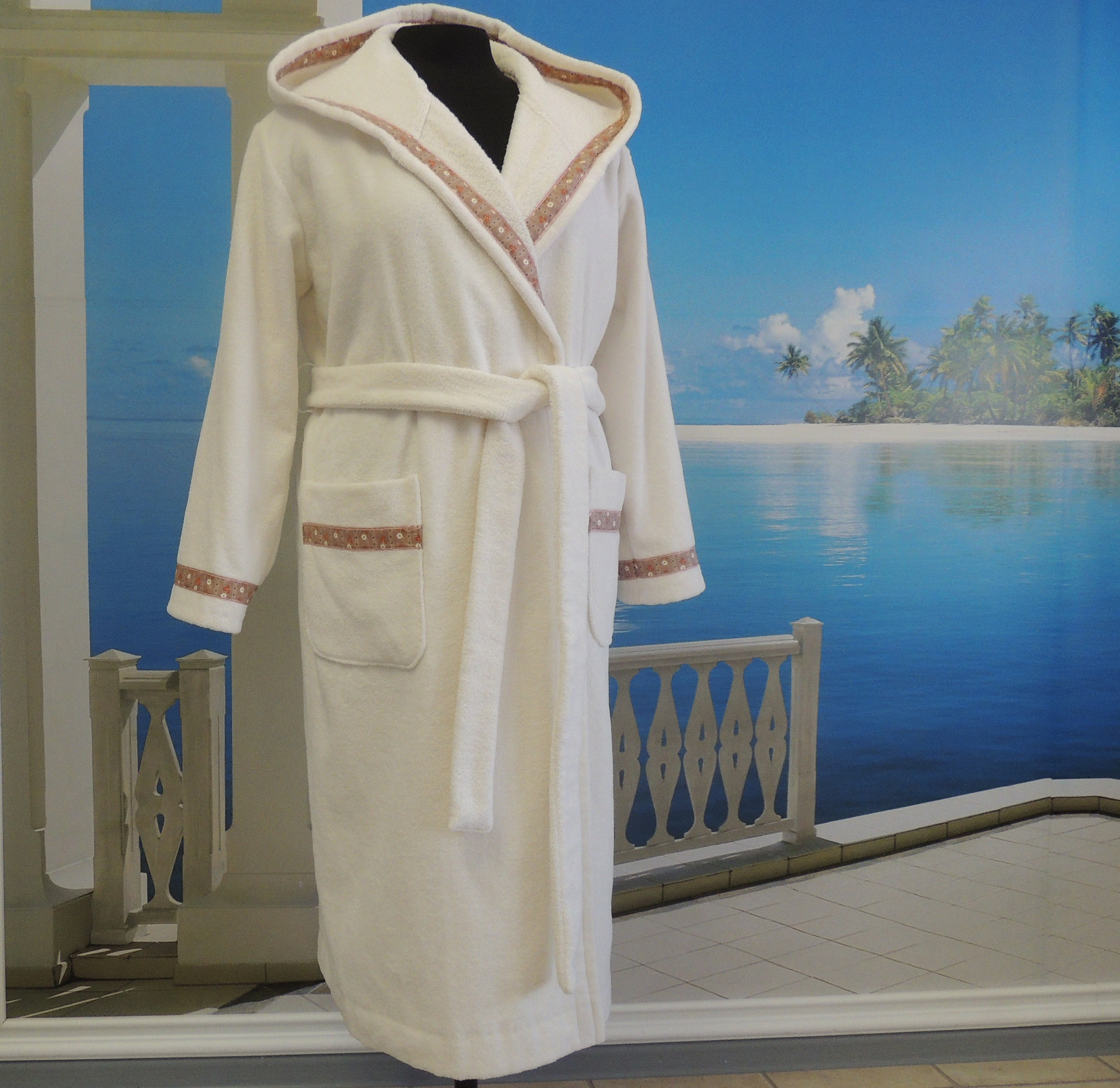 Organic cotton terry bathrobe Womens long robe Bath robe with Etsy