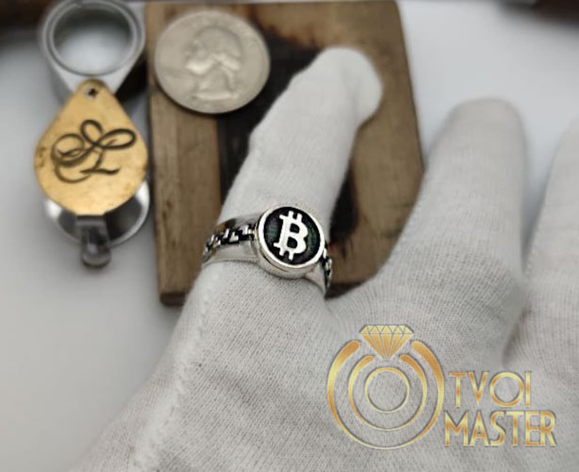 Stainless Steel Crypto Rings Bitcoin Signet Ring - Sterling Silver Crypto  Currency Ring For Men (Sizes 4-13) Bold And Rugged Crypto Rings