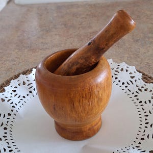 Mortar and Pestle Set Herb Spice Grinder Rustic Kitchen Farmhouse Decor