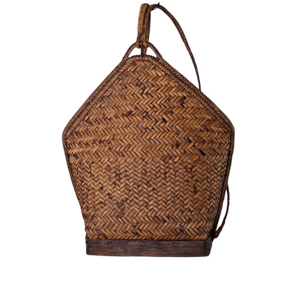 Handwoven Harvesting Backpack Shoulder Style Carrying Basket  display picture 3