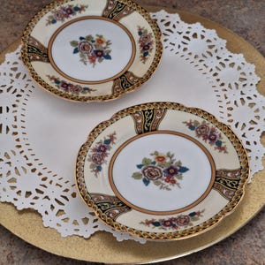 Noritake M Japan hand-painted Floral Set of 2 Replacement Plates Japan 6&quot;