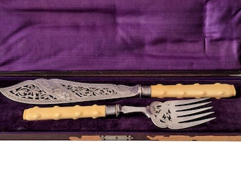 Harrison Brothers and Howson Sheffield Silverplate and Bone