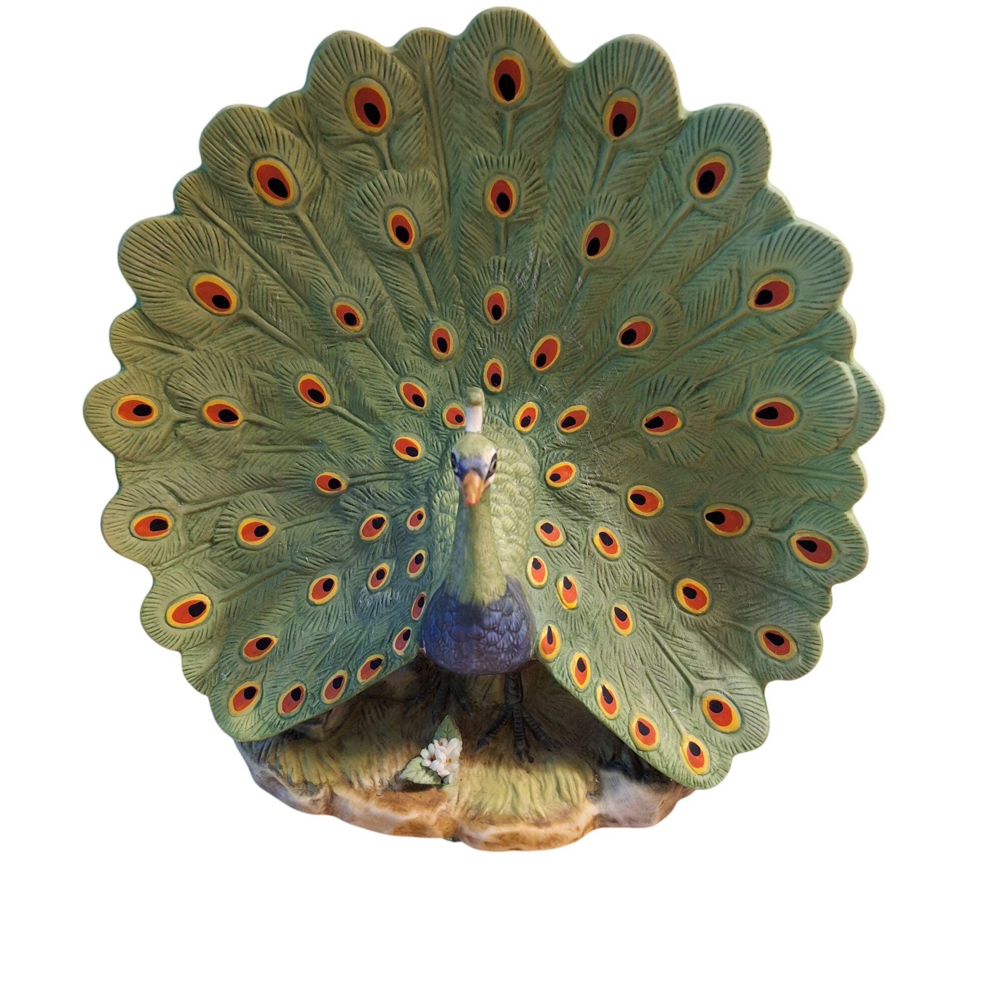 Andrea By Sadek Bisque Porcelain Peacock Figurine #6475 Japan Collectible Figurine Home Decor Gift