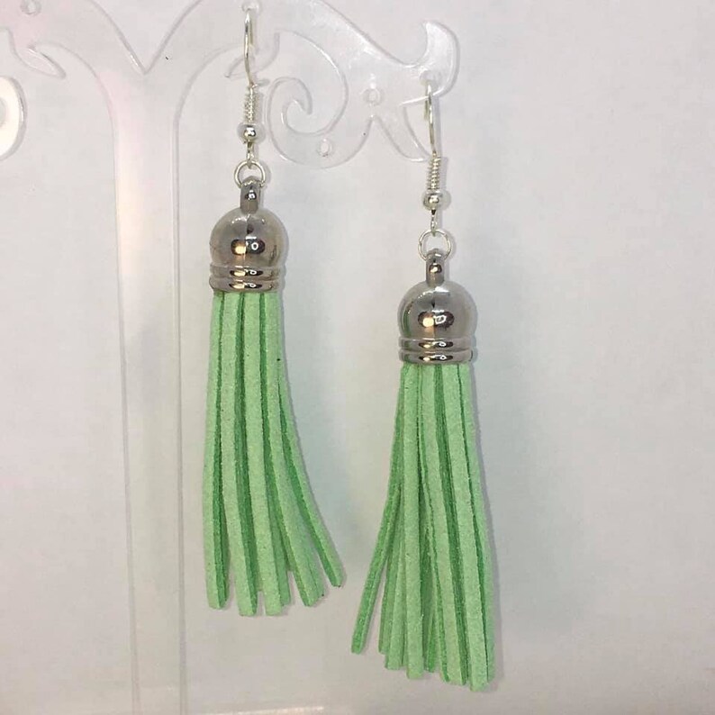 Mint Tassel Earrings