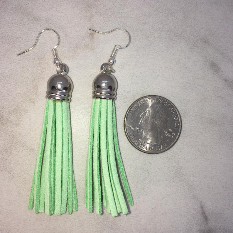 Mint Tassel Earrings