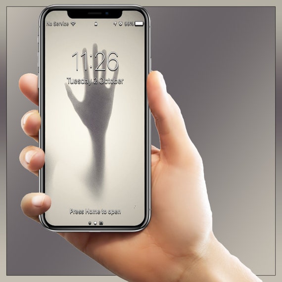 Halloween Ghost Hand In Screen Iphone Android Wallpaper Etsy