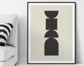 MCM Printable Wall Art Minimalist Downloadable Poster Black | Etsy