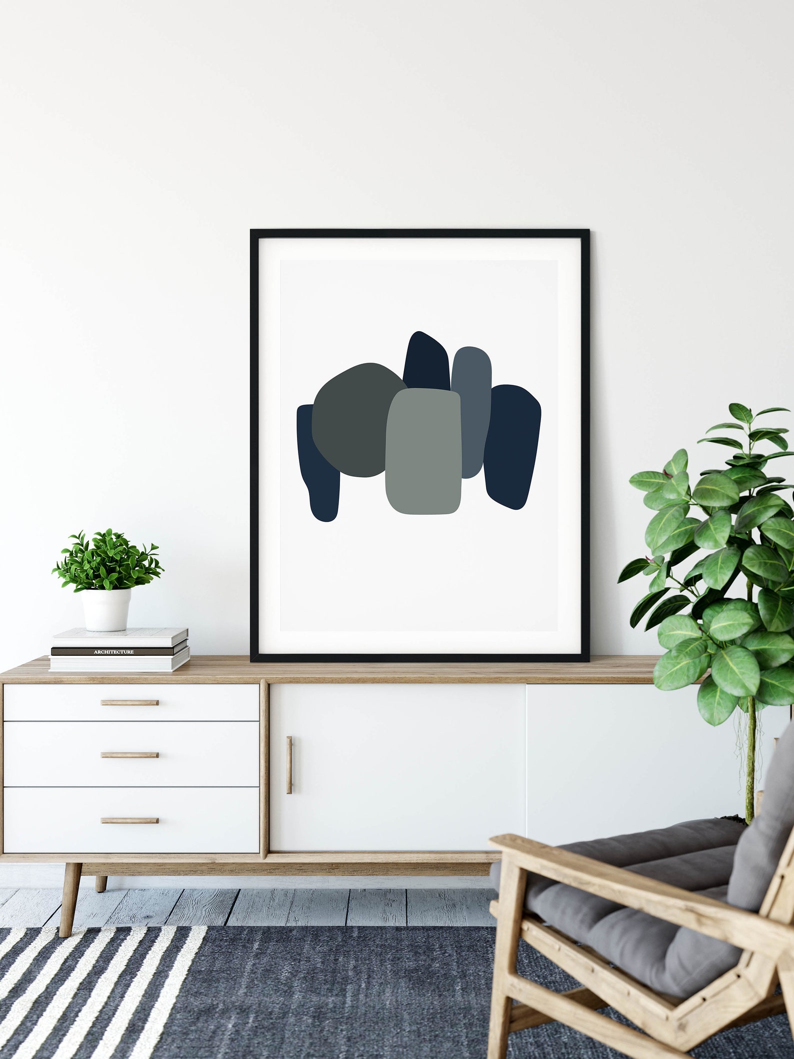 Blue PRINTABLE Wall Art Abstract Wall Art Print Modern Art Etsy