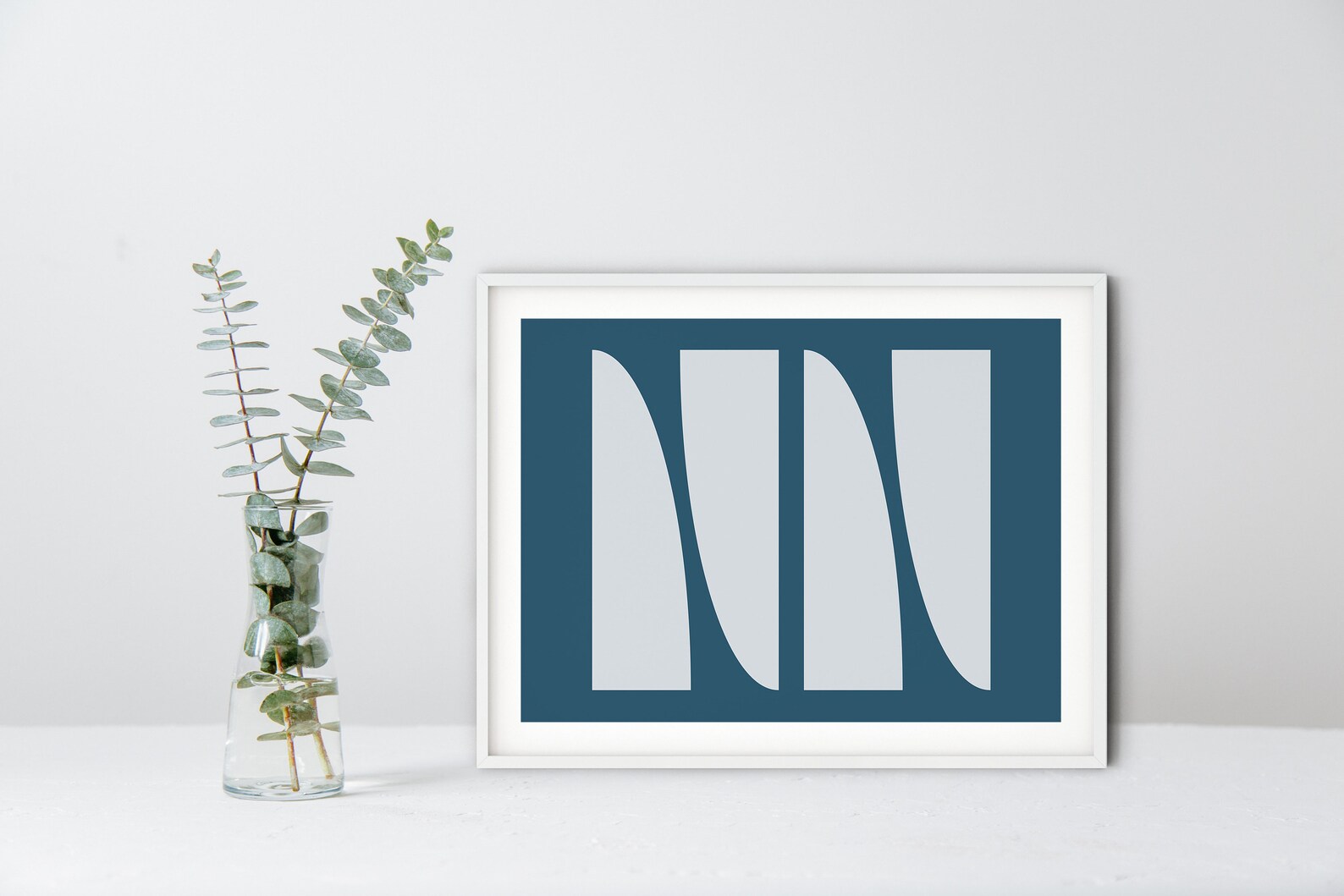 Mid-century Printable Art, MCM Downloadable Wall Art, Blue Mid Mod Art ...