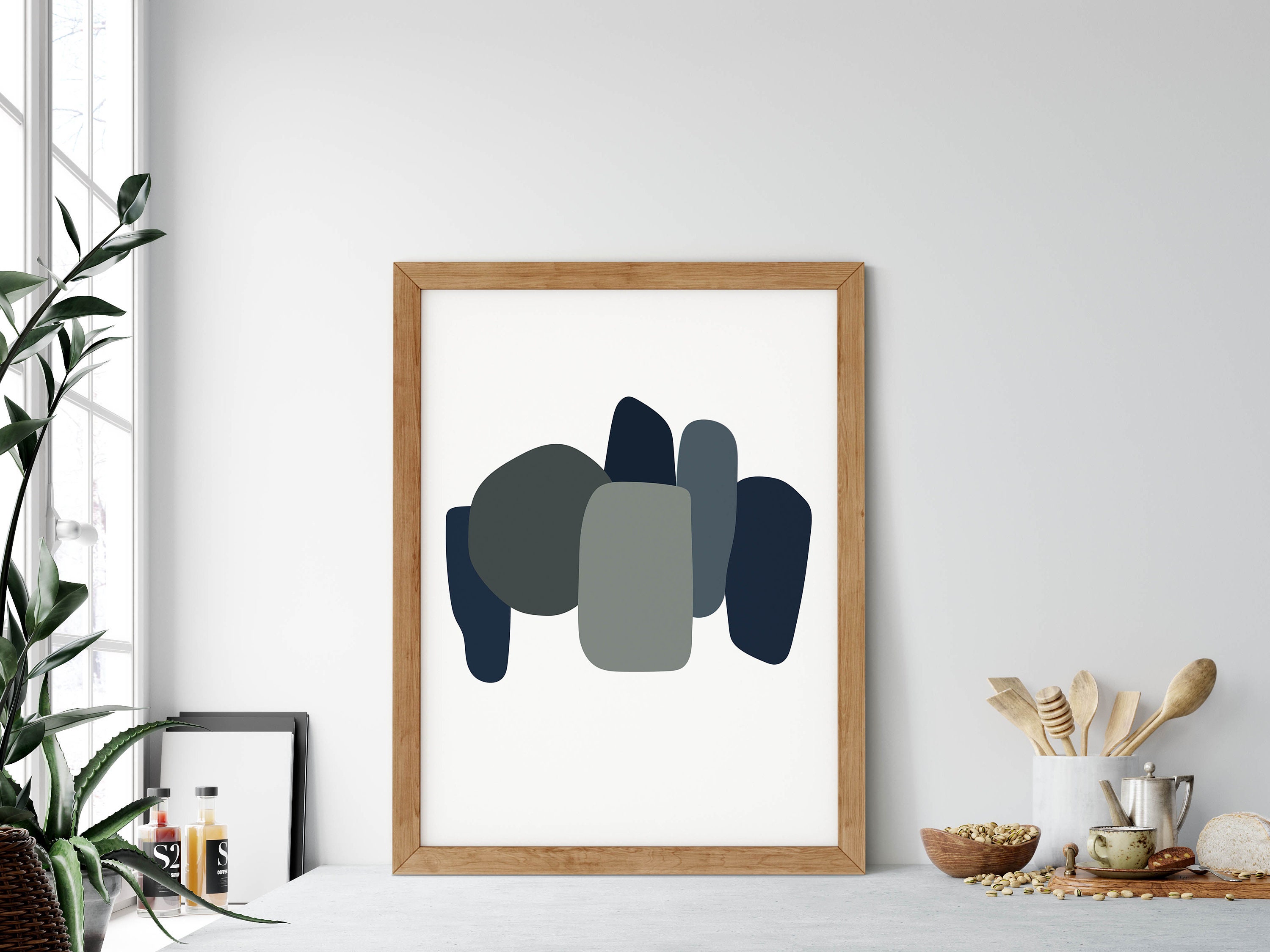 Blue PRINTABLE Wall Art Abstract Wall Art Print Modern Art Etsy