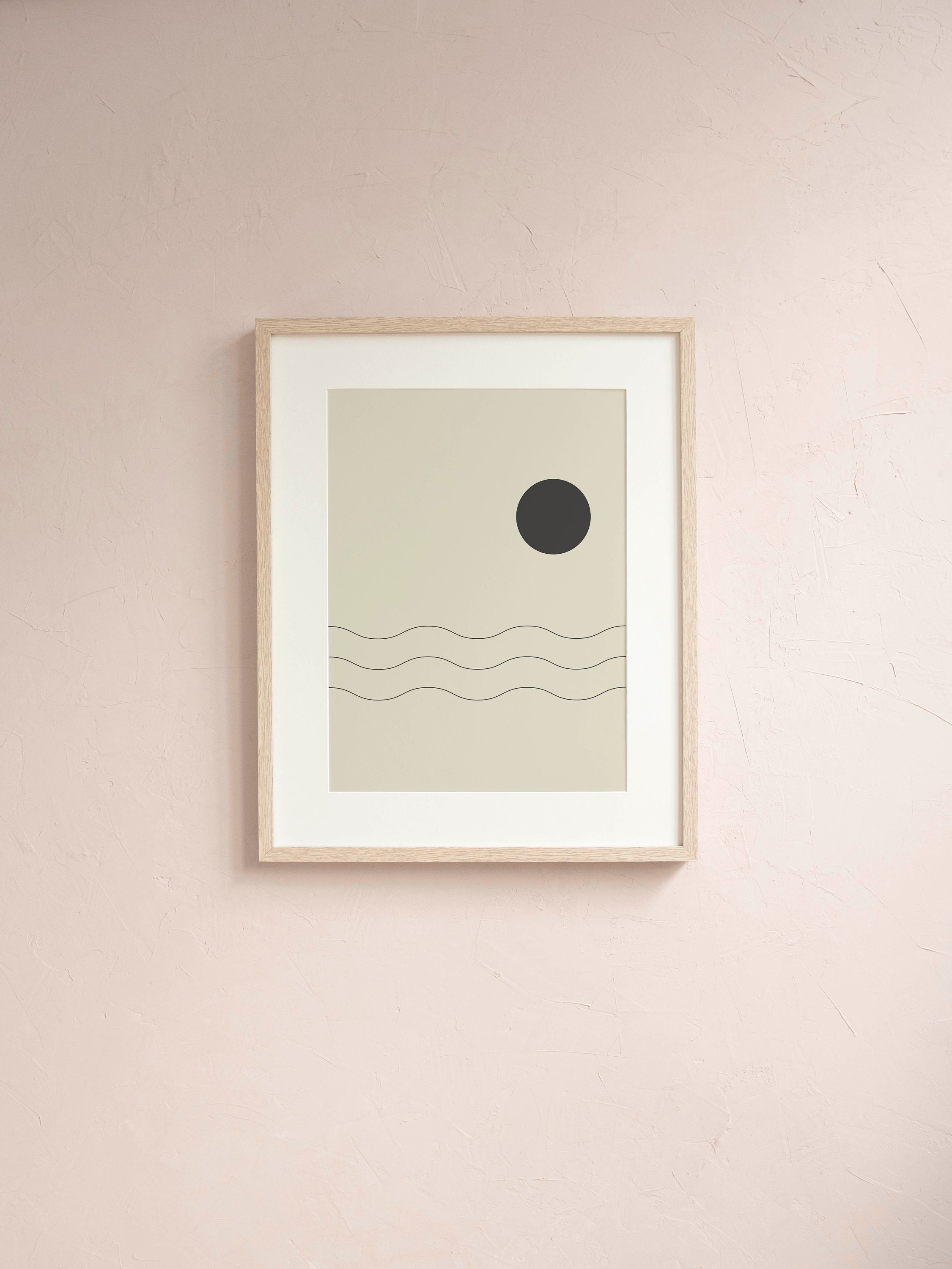 MCM Printable Wall Art, Minimalist Downloadable Poster, Black on Beige ...