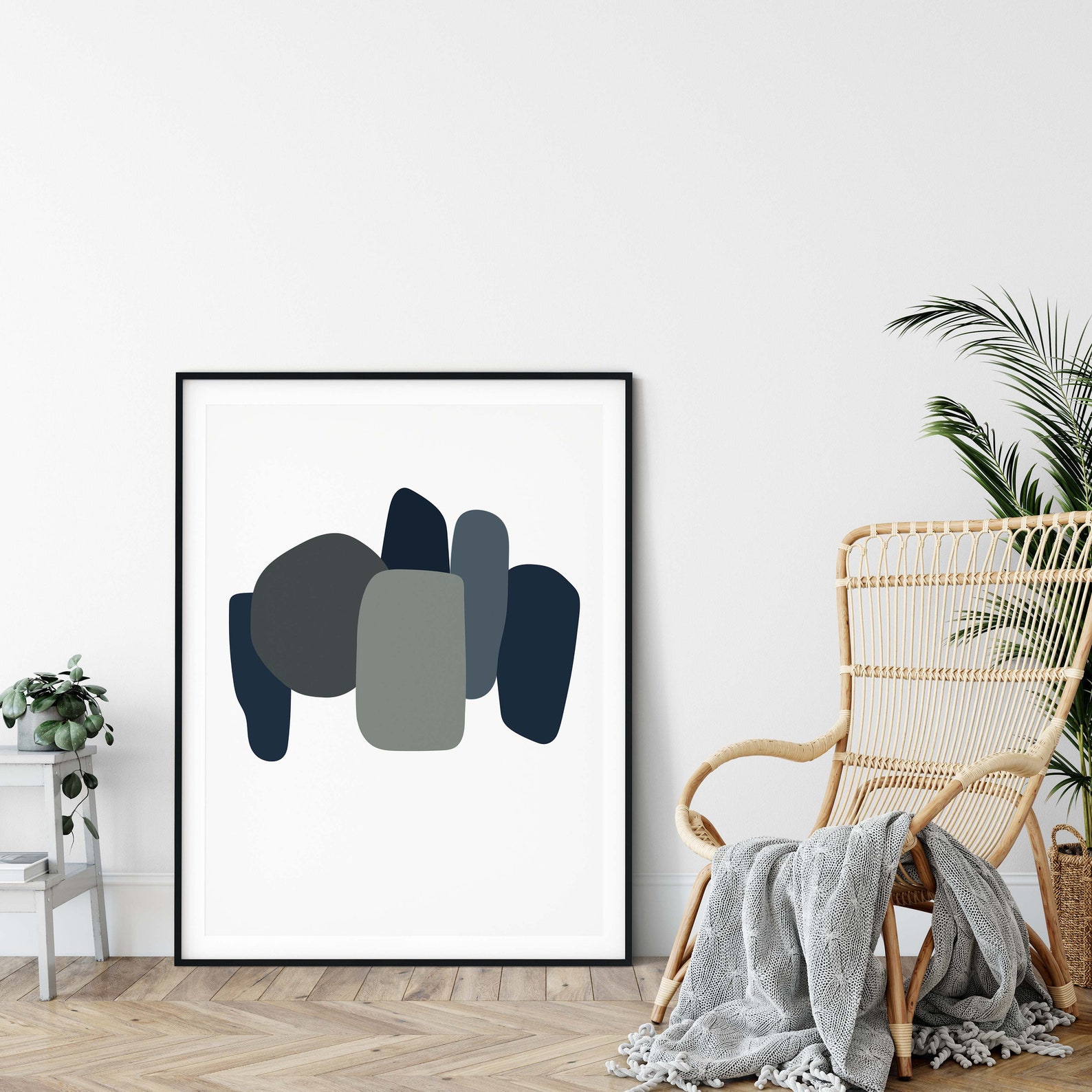 Blue PRINTABLE Wall Art Abstract Wall Art Print Modern Art Etsy