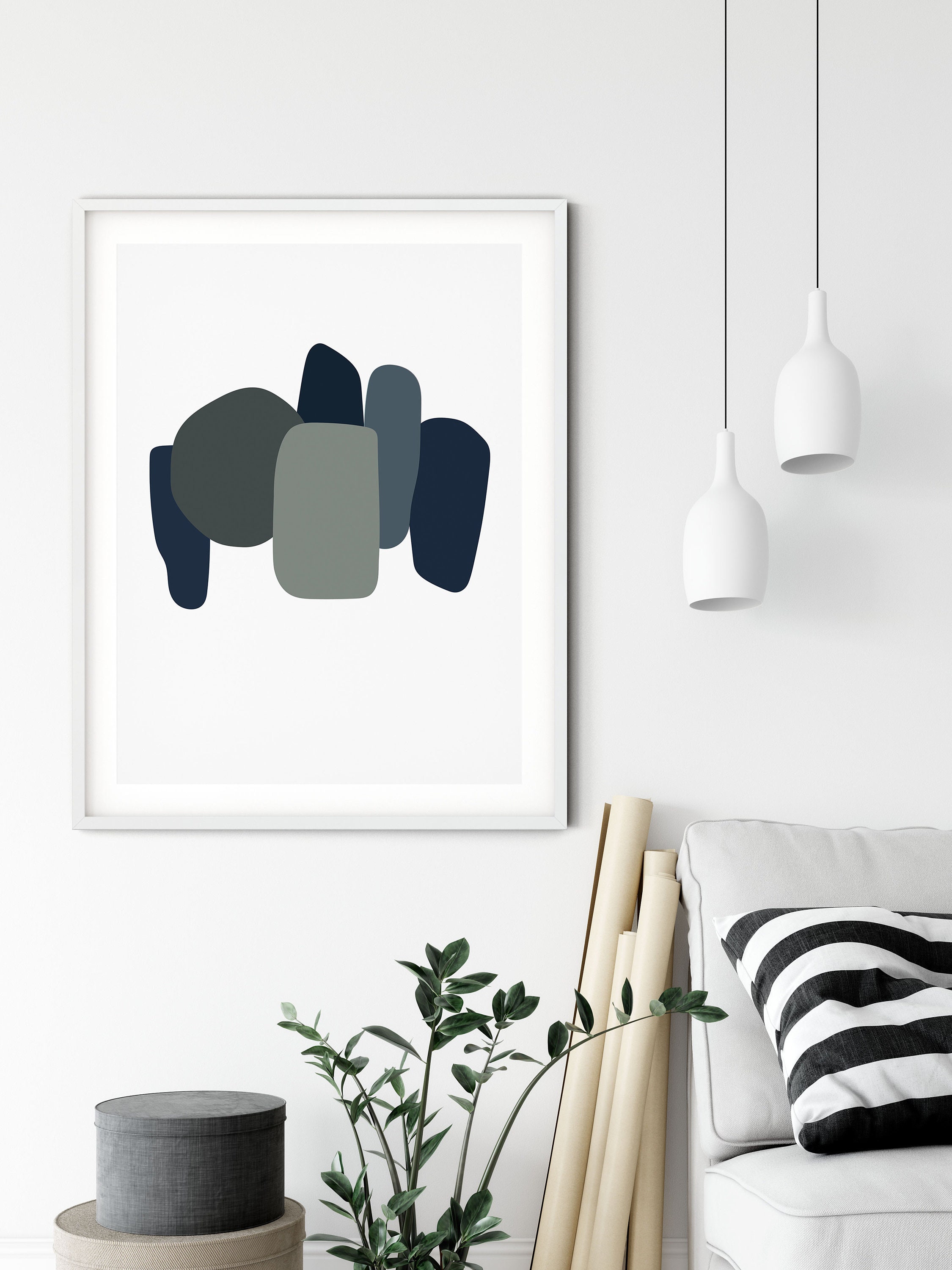 Blue PRINTABLE Wall Art Abstract Wall Art Print Modern Art Etsy