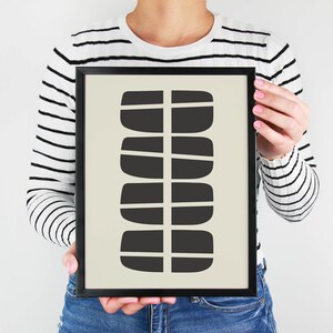 Mid-Century Modern Geometric Print, Black & Beige Abstract Art Printable, 8x10, 16x20, 24x30, 11x14, 12x16, Digital Wall Art, Neutral, MCM image 9