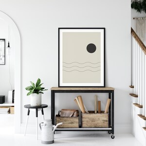 MCM Printable Wall Art, Minimalist Downloadable Poster, Black on Beige ...