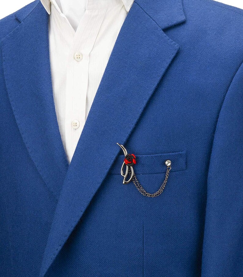 Red and Black Rose with Silver Bow Metal Ribbon Detailing Lapel Pin,Badge Coat Suit Wedding Gift Party Shirt Collar Accessories Brooch