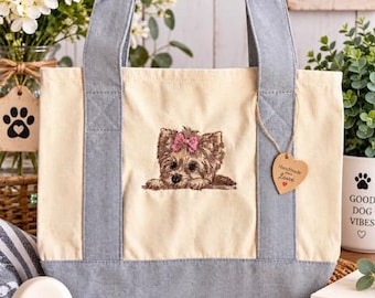 Personalized Embroidered Mini Tote Bags Pets Bachelorettes Wedding Teachers Support Gifts Holidays Occasions