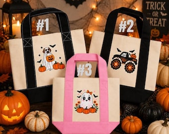 Halloween Personalized Embroidered Mini Tote Bags - For Any Occasion, Holiday, Gifts