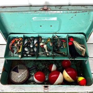 Rusty Old Tackle Box Vintage Metal Fishing Carrying Case