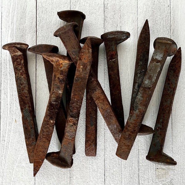 Antique Primitive Rusty Iron Metal Railway Spikes, Canadian Pacific, Railroad Salvage (Price Per Spike)