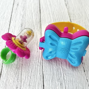 Vintage 1994 Polly Pocket Watch and Ring, 90's McDonald's Happy Meal Toys