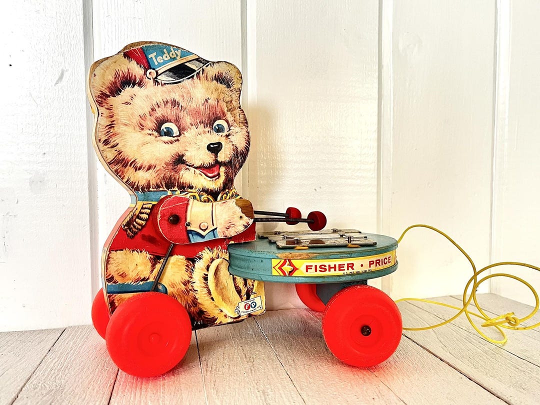 オールドフィッシャープライス Teddy Zilo レアFISHER PRICE PULL TOYS