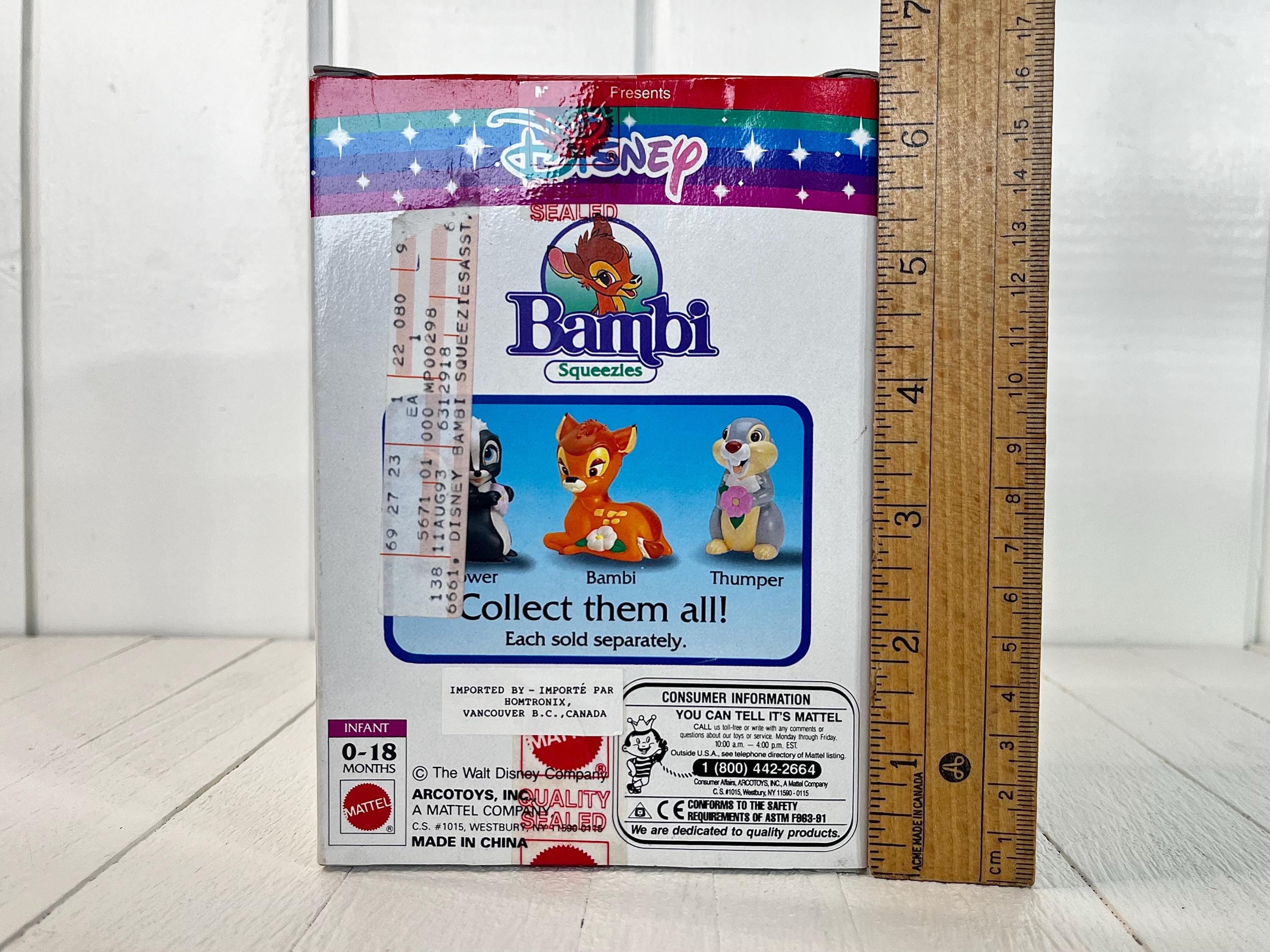 Vintage 90's Disney Mattel Bambi Squeezies Rubber Toy in Box - Etsy