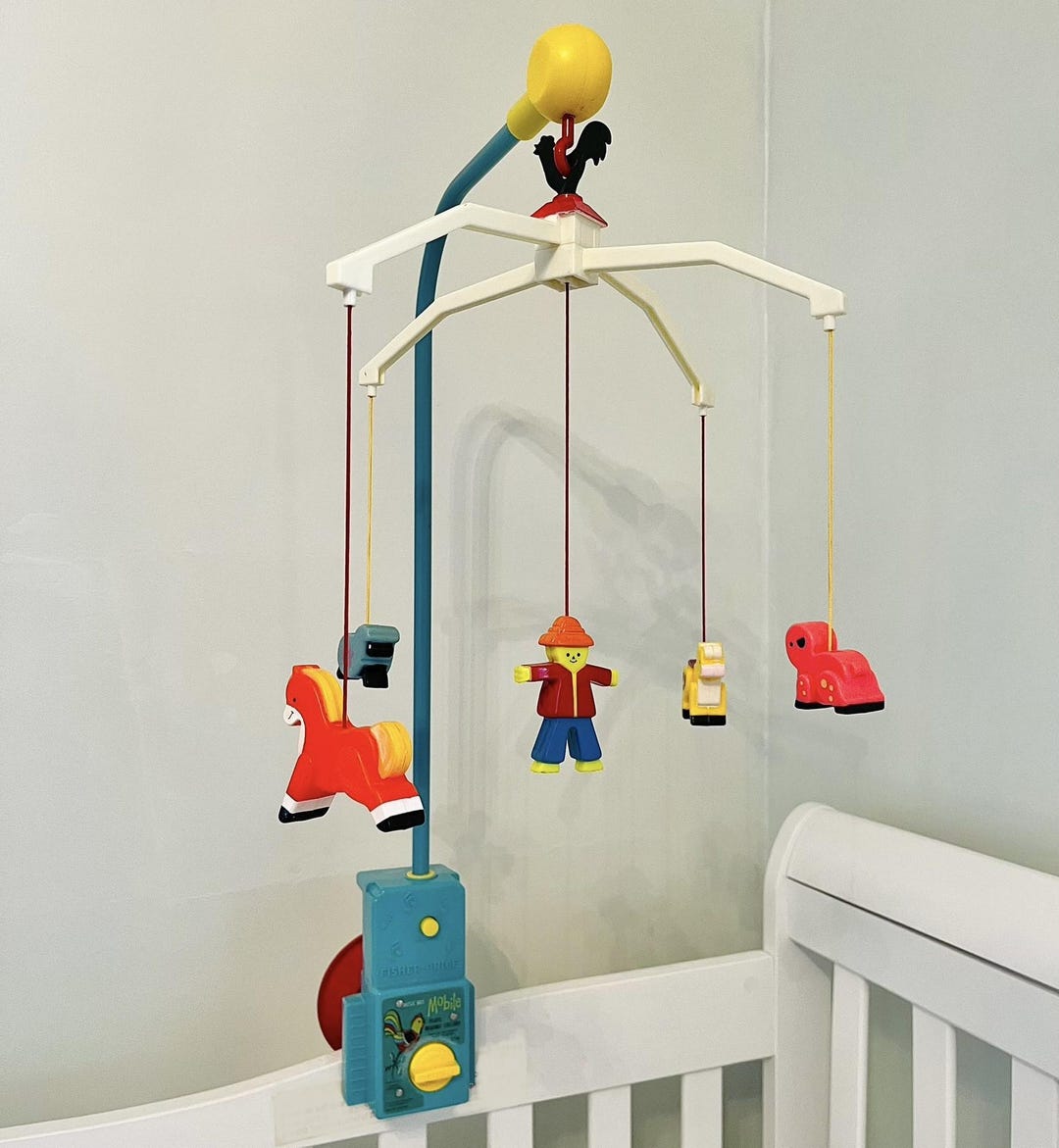 Vintage 70's Fisher Price Music Box Mobile No. 174, Farm Animal Vintage 70's Fisher Price Music Box Mobile No. 174, Farm Animal