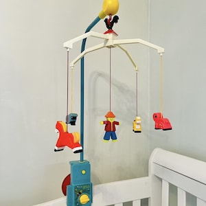 Vintage 70's Fisher Price Music Box Mobile No. 174, Farm Animal Nursery