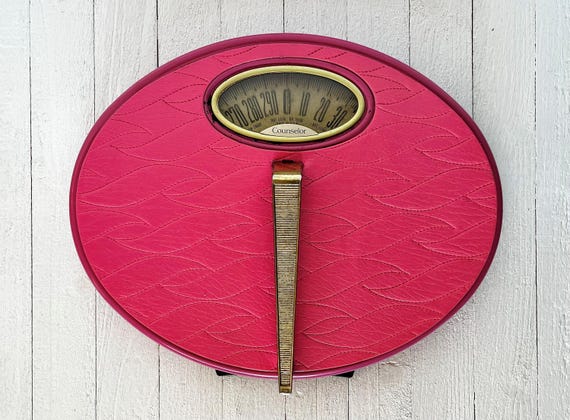 Vintage Mid-century Hot Pink & Gold Counselor Bathroom Scale - Etsy