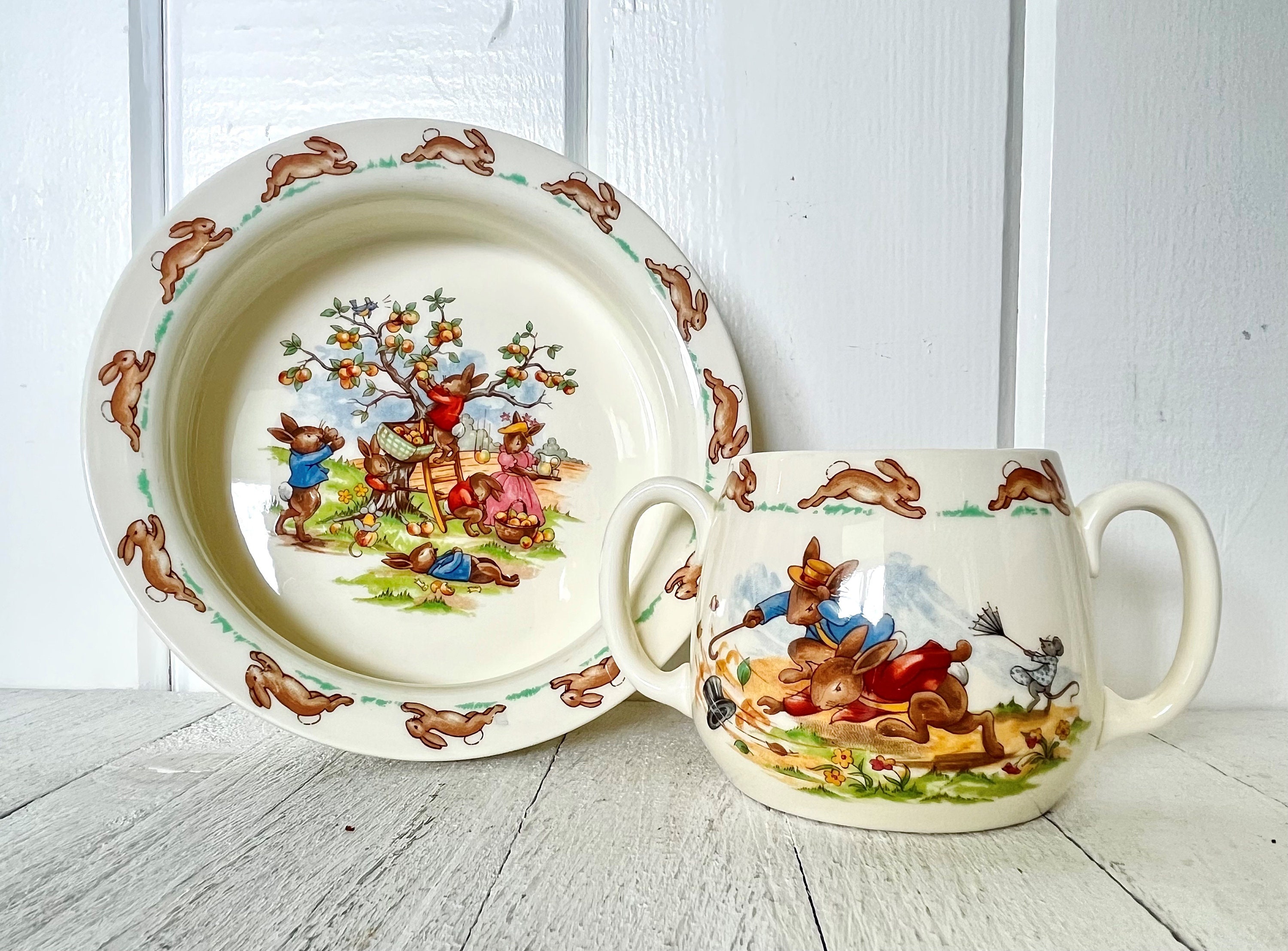 Porcelain English Fine Bone China Bunnykins Set Of Vintage Royal